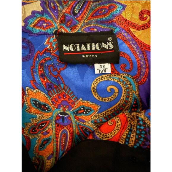 Vintage Notations Top Womens 18W Paisley Satin Blouse 90s - Picture 7 of 9